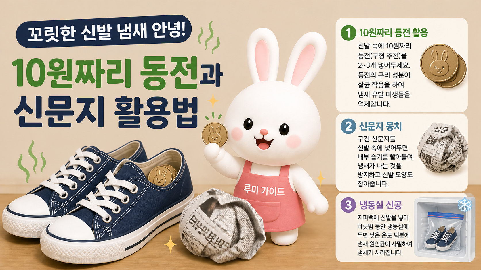 👟 꼬릿한 신발 냄새 안녕! 10원짜리 동전과 신문지 활용법