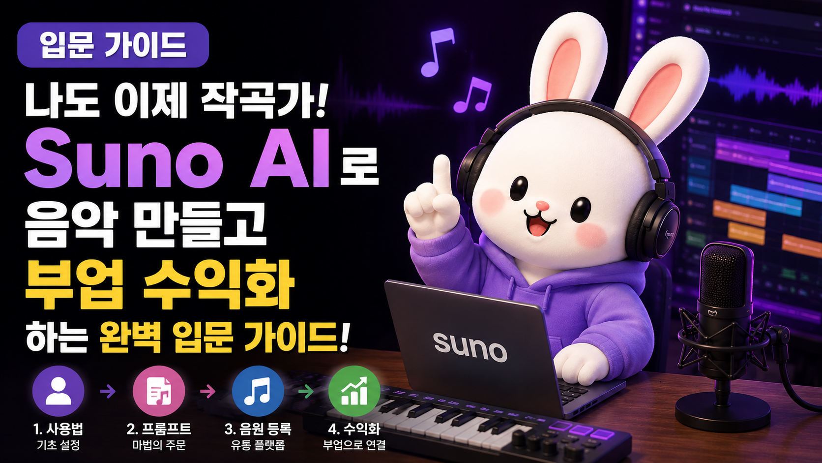 나도 이제 작곡가! Suno AI로 음악 만들고 부업 수익화하는 완벽 가이드