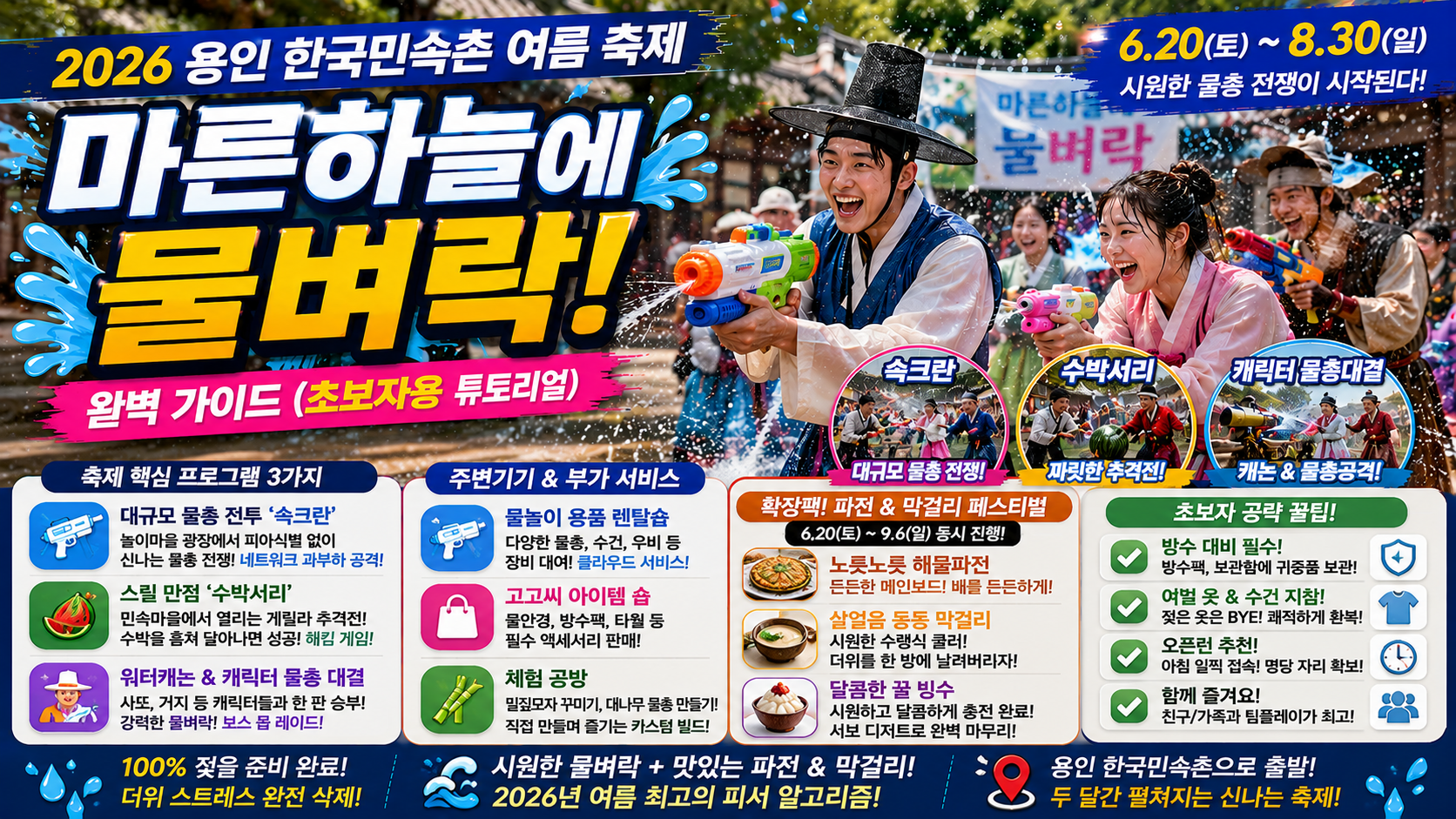 2026 용인 한국민속촌 여름 축제 완벽 가이드: "마른하늘에 물벼락" (초보자용 튜토리얼)