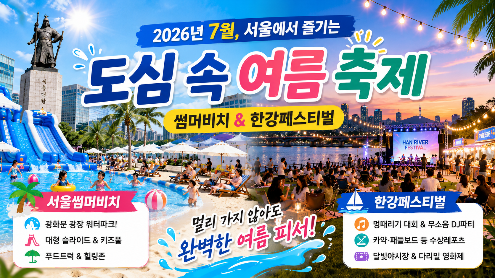 2026년 7월 서울 도심 속 여름 축제: 썸머비치와 한강페스티벌로 떠나는 피서