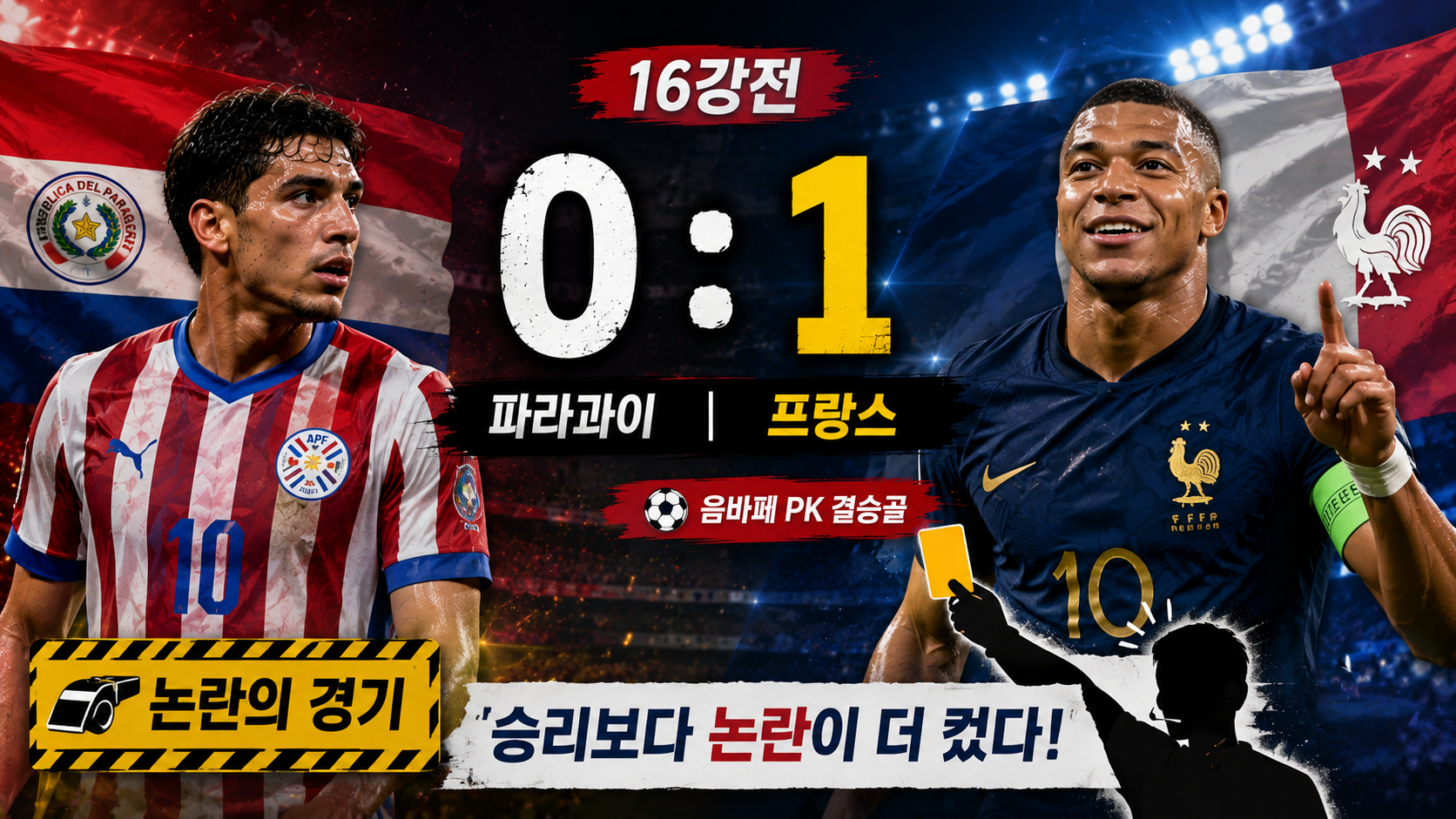 ⚽ 파라과이 0 : 1 프랑스 - 16강전 논란의 승부! '소림 축구'에 분노한 전 세계 전문가 반응