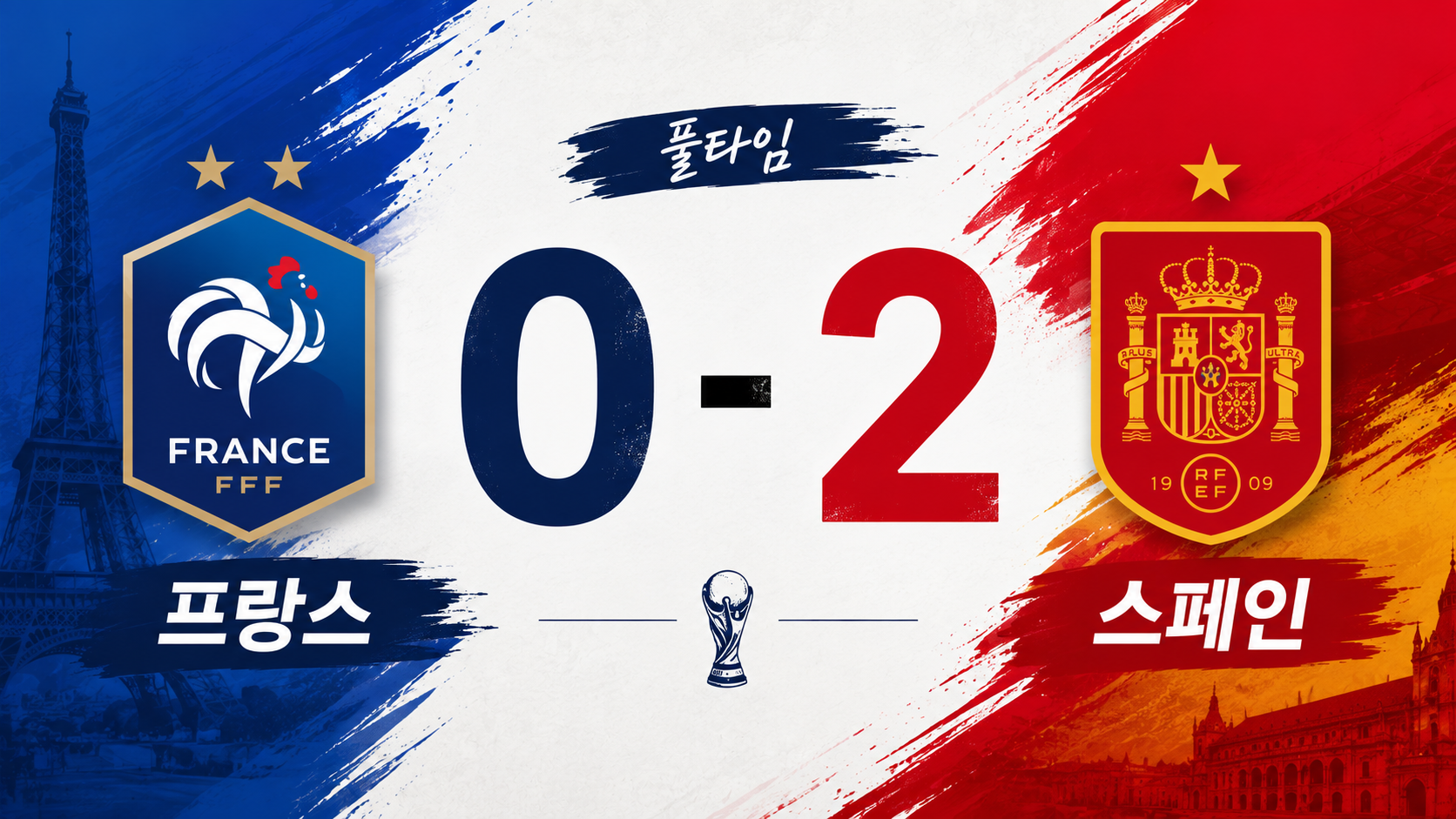 2026 북중미 월드컵 4강전 결과: 무적함대 스페인, 아트사커 프랑스를 2대0으로 격침시키다