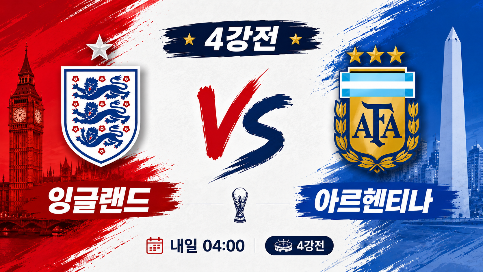 2026 북중미 월드컵 4강전 프리뷰: 정통 백엔드 잉글랜드와 천재 프론트엔드 아르헨티나의 대결
